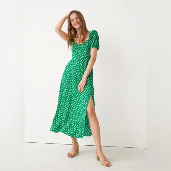 green emerald velvet dress Green Gingham Embroidered Bubble Hem Sofia Mini Dress